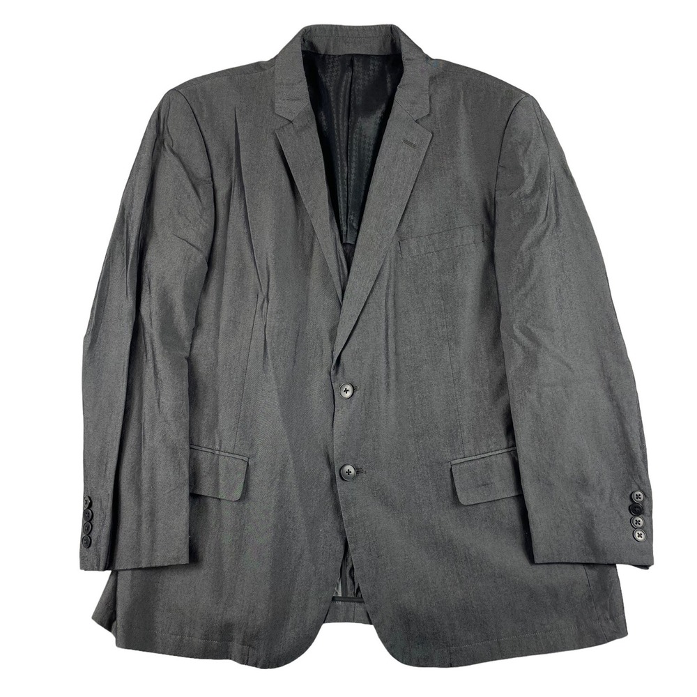 John Varvatos Metallic Silver Polyester Blend Mens Blazer Size 46R Excellent